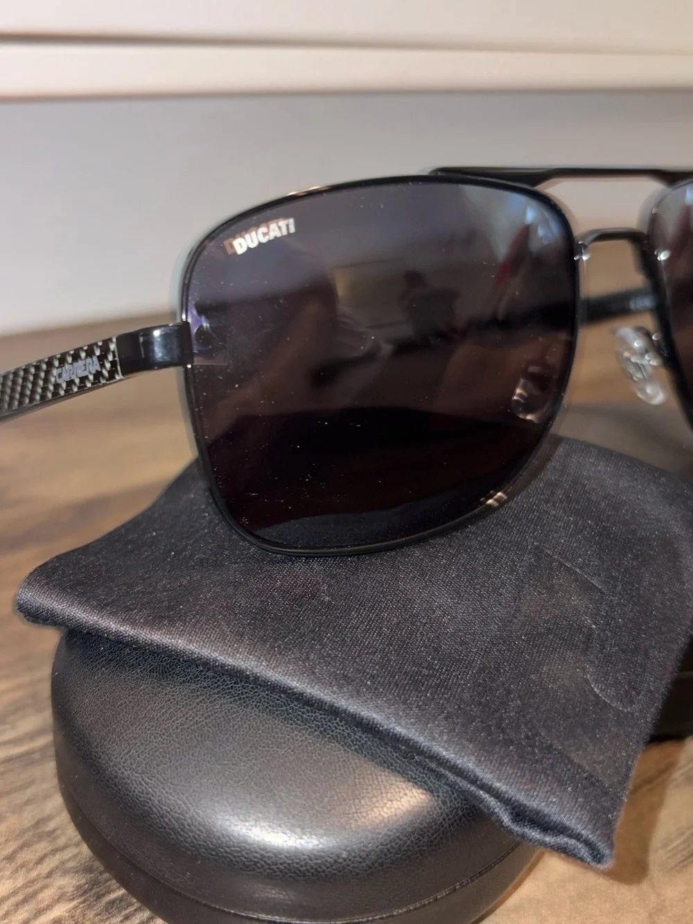 Carrera Ducati Black Metal Aviator Sunglasses